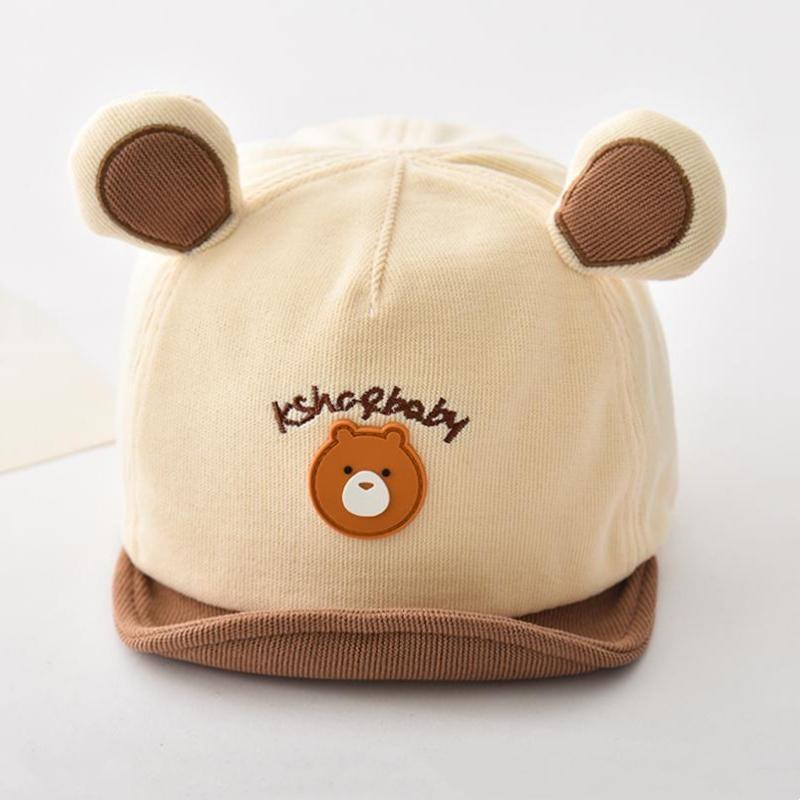 Детские шапки, бейсболка с ушками в виде медведя из мультфильма, милая шляпа от солнца в виде животного для мальчиков и девочек, повседневная детская кепка с козырьком