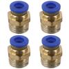 4 шт. Прямые быстросъемные фитинги Пневматические 4 мм 6 мм 10 мм 12 мм Наружный диаметр трубки Быстросъемное трубное соединение Резьбовая латунь