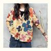 DIMANAF Новинка 2023 года, осенние свитера больших размеров, кардиган большого размера, женские свитера с цветочным принтом и мультяшным принтом, вязаный свободный свитер