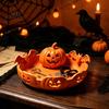 Minimalist Desktop Organizer 3D Printed Pumpkin Jewelry Holder, Spooky Halloween Trinket Tray for Keys, Matte Texture Ornament Rings, Earrings,