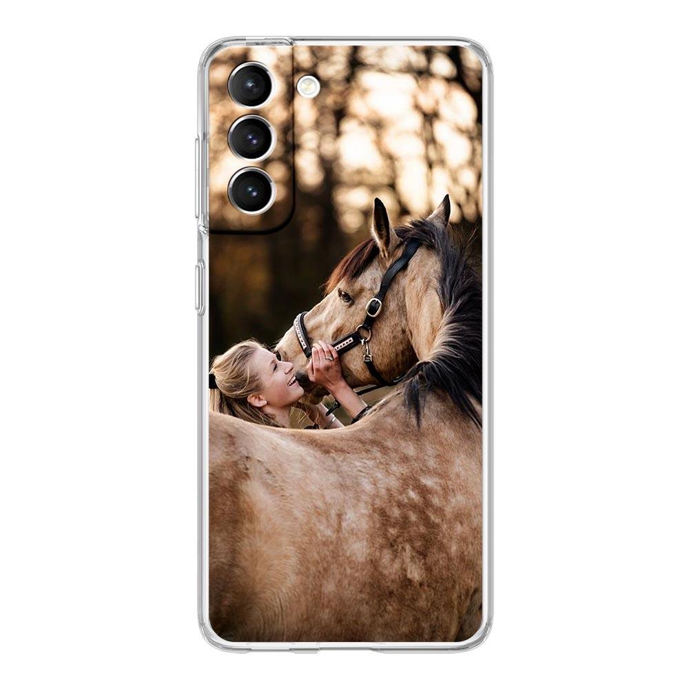Чехол для телефона Samsung Galaxy S25 S24 S23 FE S22 Ultra S20 S21 5G S10 Plus S10E Мягкий прозрачный чехол Конный спорт Лошадь