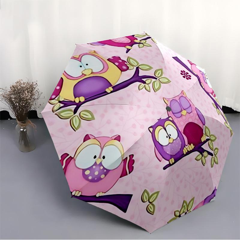 1pc Owl Pattern Automatic Open/Close Umbrella, Lightweight for Women/Men, Perfect Gift - for Everyday or Holiday Eventsyy251127078