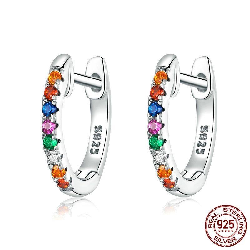 WOSTU Серьги-кольца из стерлингового серебра 925 пробы