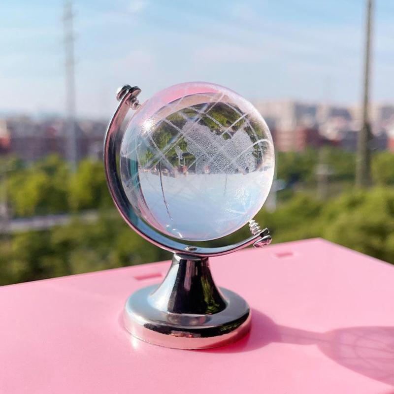 Ins Mini Globe Transparent Earth Globe Ball Miniature Ornament Educational Toys Home Decor Gift Office Decoration