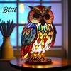Dolphin Shape Night Light Colorful Stained Resin Animal Cat Horse Elephant Lion Cock Owl Wolf Table Lamp Home Decoration