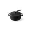 Vermicular Mini 14cm Matte Black Cast Iron Enamel Pot, Waterless Cooking and Bakeware, Includes Recipe Booklet, Oven Pot 2 Mini Self-Standing Lid, OP2