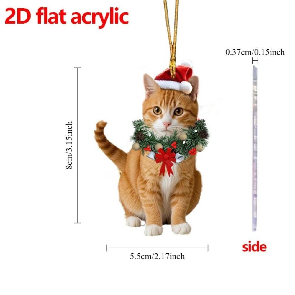 Animal-Themed Christmas Tree Ornaments 2D Flat Design 2D Animal Pendants for Gift Giving
