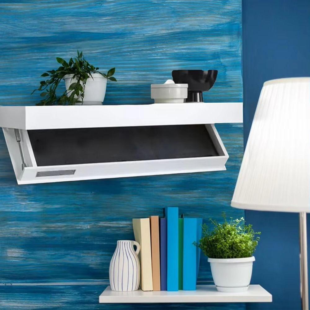 Solid Color Wooden Magic Flap Shelf Wall Mounted Secret Compartment Shelf Plant Display