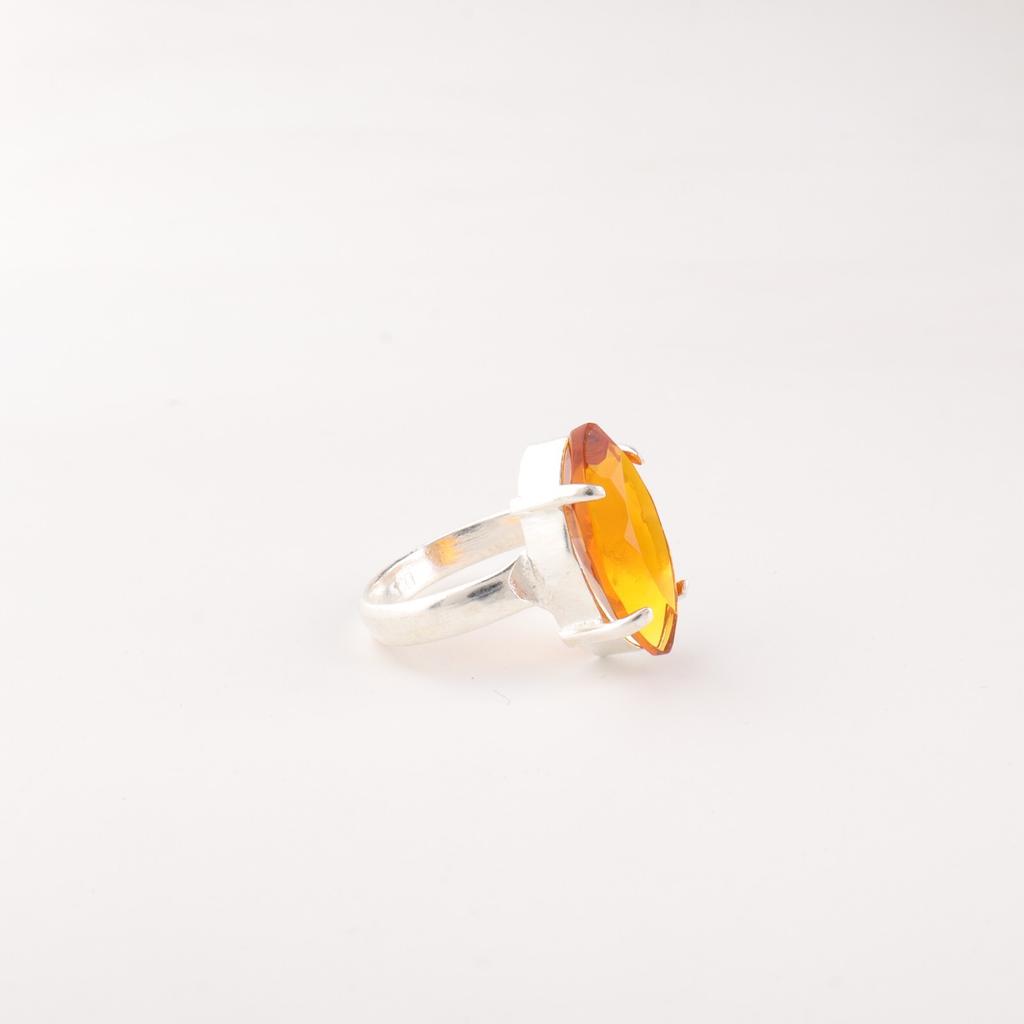 Citrine Gemstone 925 Sterling Silver Jewelry Handmade Fashionable Ring For Wife RR-65-6