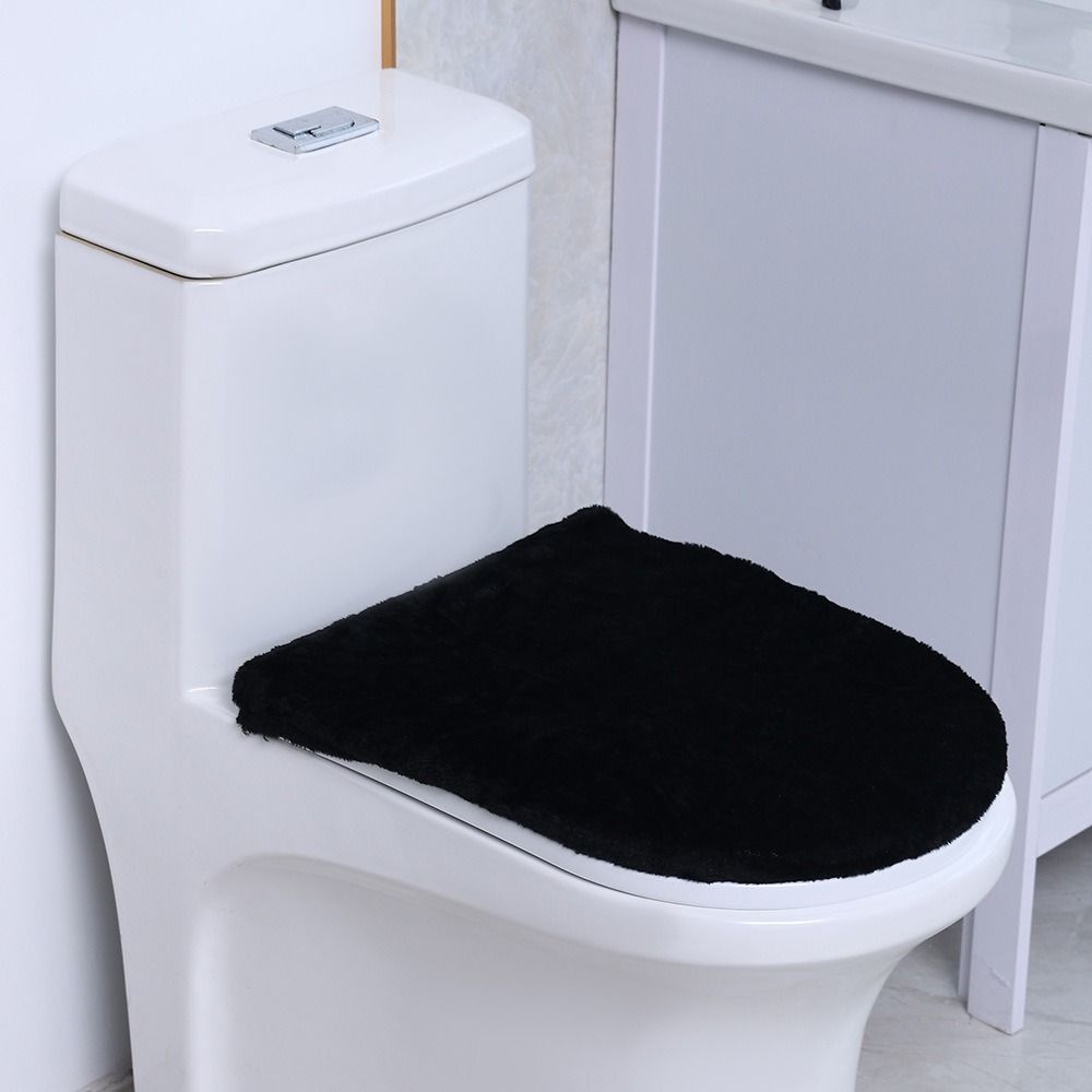Solid Color Toilet Lid Cover Thickened Toilet Dust Cover Toilet Seat Cover Home Bathroom