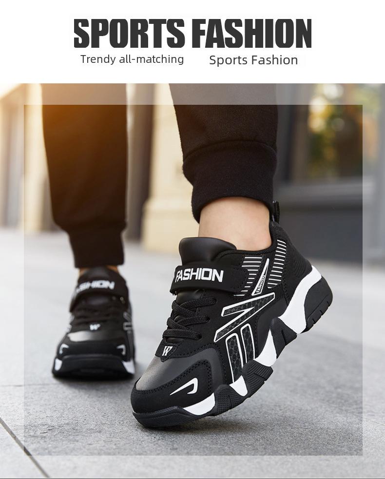 Leather Boys' Sports Shoes: Waterproof, Non-Slip, Mid-Cut for Kids & Elementary Students