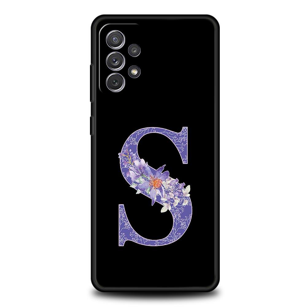 Чехол для телефона с фиолетовым цветком для Samsung Galaxy A17 A07 A55 A35 A25 A15 A05 A33 5G A31 A23 A21s A13 A41 A73 A53 A51 A71