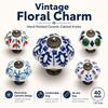 Pumpkin Shape Cabinet Door Knobs Floral Pattern Ceramic Cabinet Knobs  Cupboard Door
