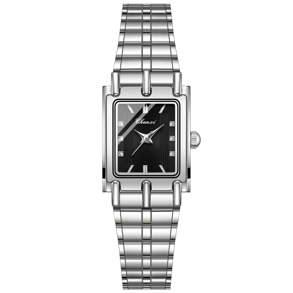 CHENXI Couple's Watches Quartz Watches Elegant Women's Square-Case Stainless Steel Watches Stylish Men's Wristwatches reloj