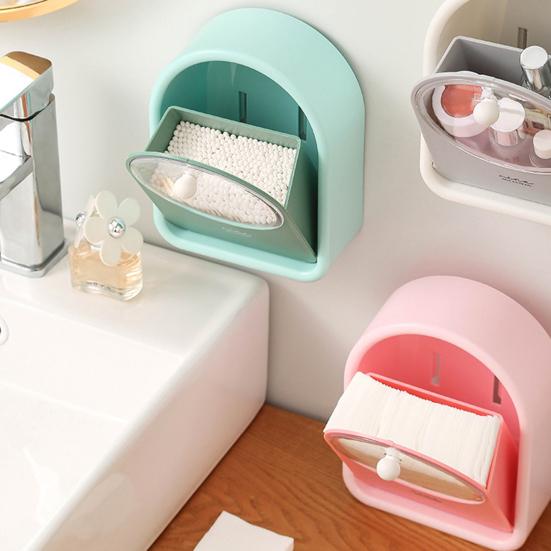 Диспенсер для ватных дисков, влагостойкий, без проколов, товары для дома, отличные настенные тампоны, переворачивающаяся коробка для хранения для спальни