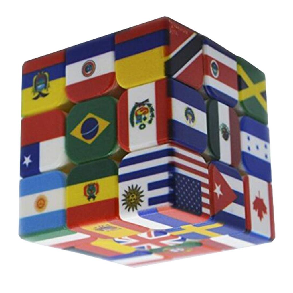3x3x3 Magic Puzzle Cube Printing National Flag Pattern Packing Cubo Childrens Gifts Educational Fidget Speed Cube Toys For Kids