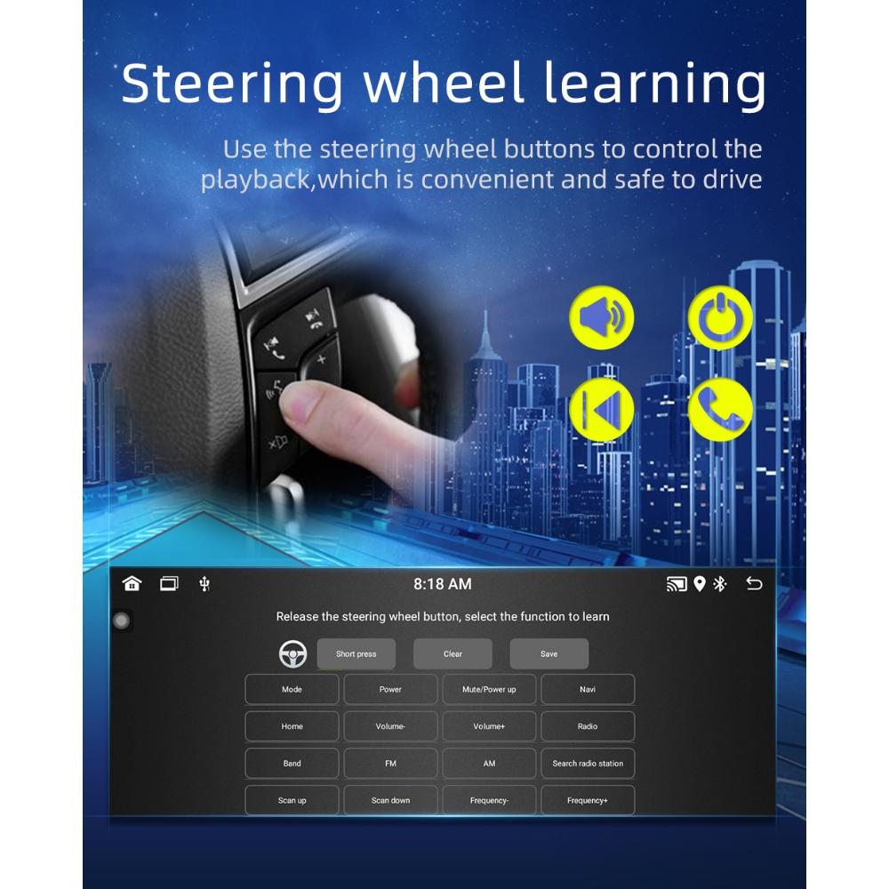 icreative 1 Din Android Автомобильный мультимедийный видеоплеер GPS-навигация Wi-Fi 1 Din Авторадио Стерео Автомобильное радио Android 6,9-дюймовый экран для универсального использования