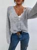 European & American Autumn/Winter Women's V-Neck Single-Breasted Loose Knitted Wool Sweater