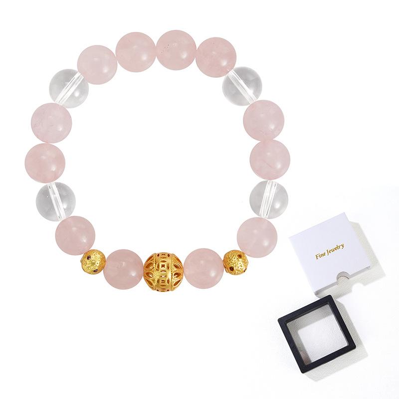Natural powder crystal bracelet, free girlfriend, girlfriend, jewelry, accessories, white crystal bracelet.