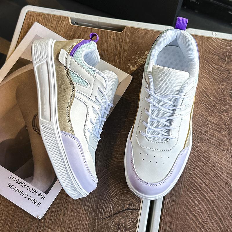 TUINANLE Женская повседневная обувь, кожаные туфли для скейтборда на шнуровке, женские нескользящие кроссовки на платформе