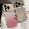 Роскошный градиентный чехол с блестками Аврора для iPhone 17 16 15 14 13 Pro Max Покрытие Броня Ударопрочный Сияющий Кристалл Чехол с большим окном