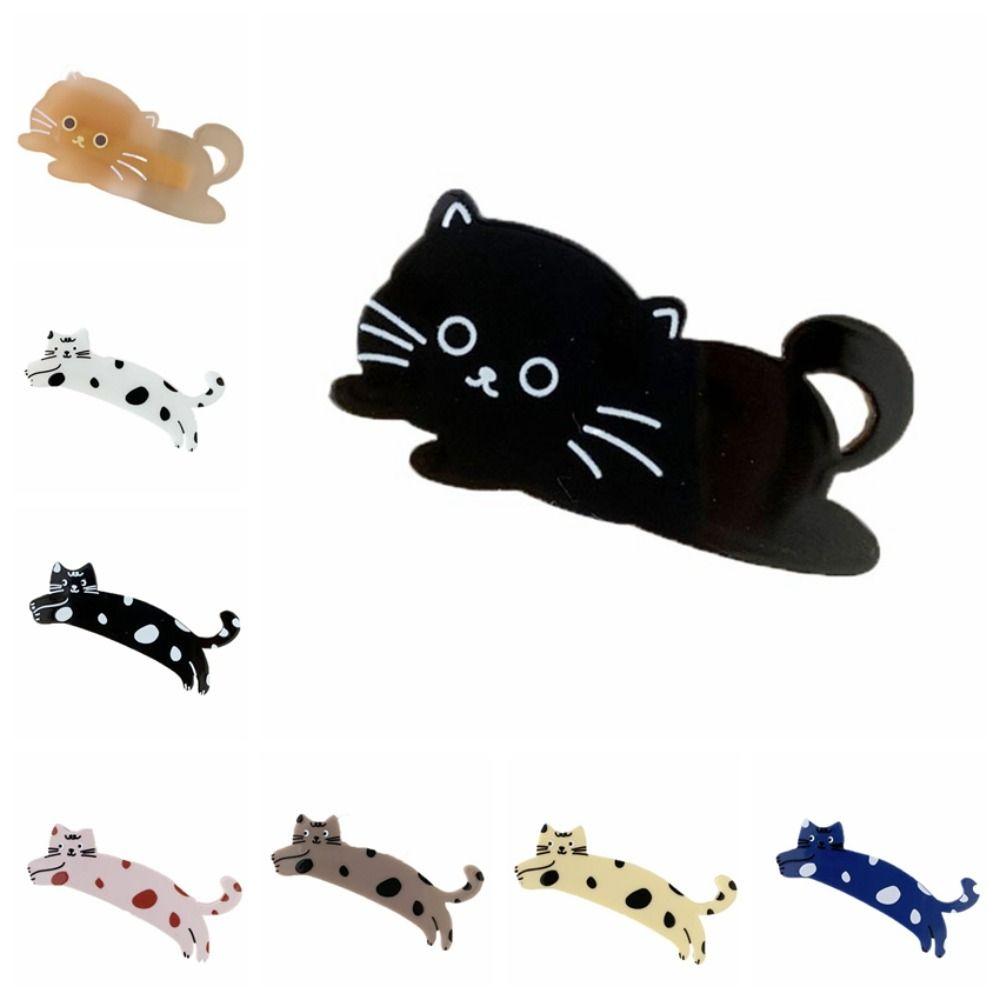 Cartoon Acetic Acid Hair Clip Colorful Cat Duckbill Clip Sweet Cat Hair Clip  Girls