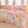 Lace Princess Wind Four-piece Set Washed Cotton Bed Sheet Quilt Cover Embroidered Small Fresh Bedding