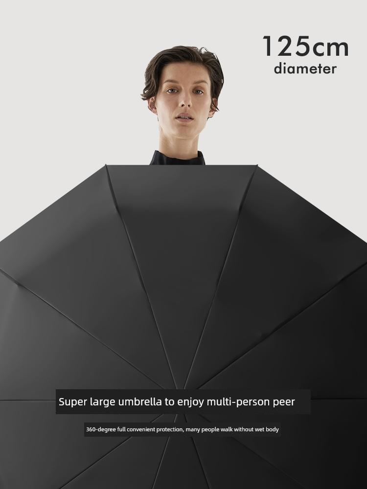 Full-Automatic Foldable Umbrella Oversized Men Reinforced Thickened Strong Wind-Resistant Rain-Proof Dual-Use Female Sun Umbrella Sunshade