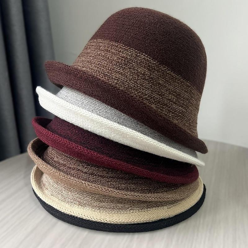 Ретро гофрированная рыбацкая шляпа детская осень и зима британский темперамент котелок показывает маленькое лицо элегантная шерстяная шляпа-котелок тренд