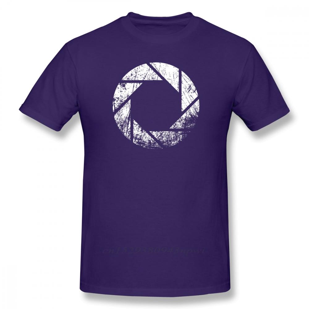 Portal T Shirt Aperture Laboratories Distressed TShirt 100 Cotton Male Tee Shirt Print Casual ShortSleeve Plus size Tshirt