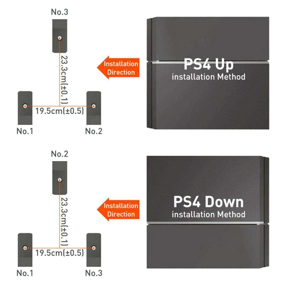 DATA FROG 1 Set for Sony PS4 Slim/Playstation 4/4 Pro Game Console Storage Stand Wall Mounted Rack