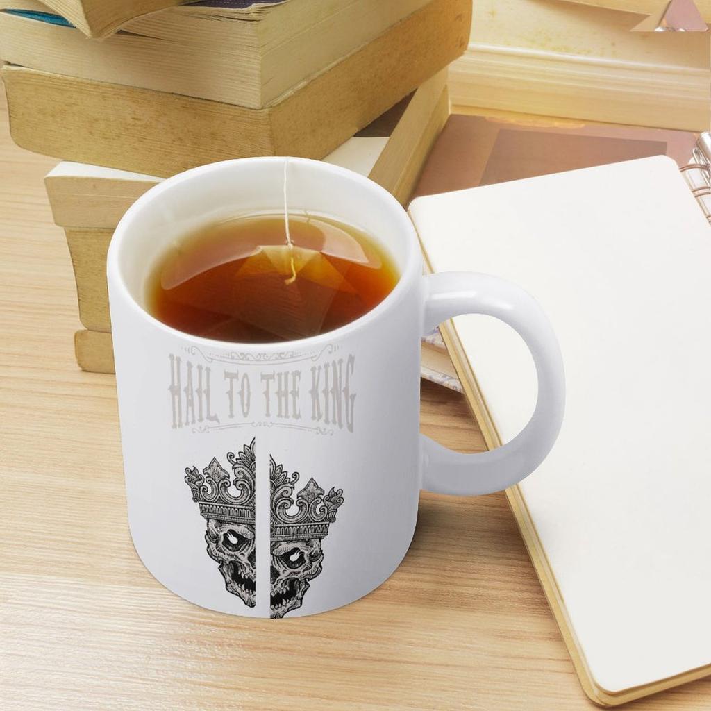11oz White Coffee Mug with Glossy Printed Sides, Smooth Ceramic Feel and Heat-Resistant Body for Home or Work Drink Routine