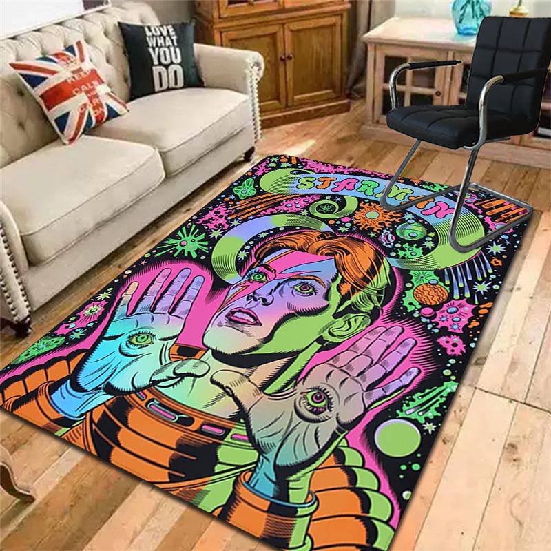 David Bowie: Starman Cosmic Rug Floor Mat for Living Room or Bedroom Soft and Comfortable Carpet a Gift for Birthday and Holiday.ZFF0913031