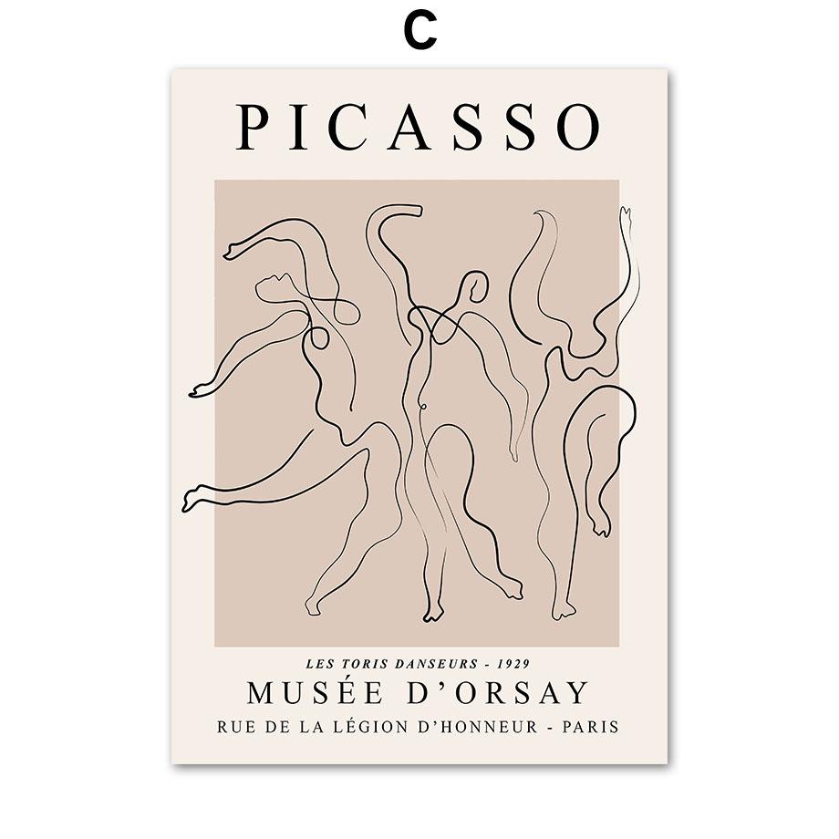 Матисс Пикассо линия портрет листья ботанические постеры и принты настенная живопись на холсте для гостиной декоративные картины