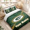 Custom Name Bedding Set 3 PiecesGreen Bay Packers Print Duvet Cover + 2 Pillowcases Soft Bed Decor