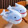 Cover Heel Children's Cute Cartoon Shark Cotton Slippers Soft Sole Non-slip Winter Warm Kids Boys Girls Indoor Home Plush Shoes