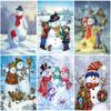 DIY Snowman 5D Diamond Painting Full Round Drill Christmas Gift Diamond Embroidery Rhinestones Pictures Crafts Kit Home Decor
