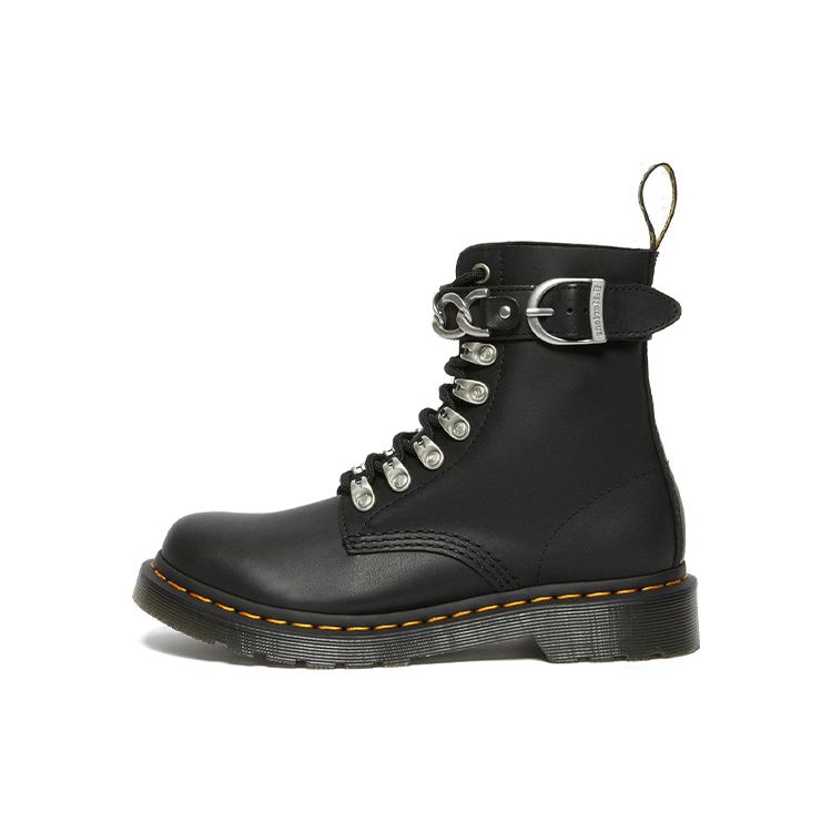 Dr. Martens 1460 Leather Chain Metal Buckle Short Boots Women Boots Black 27266001