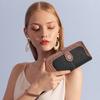 Женский кошелек с RFID-защитой, на молнии по периметру, держатель для кредитных карт, женский кошелек-клатч большой емкости из веганской кожи с ремешком на запястье