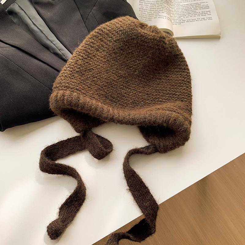 Мешок шляпа Hepburn wind lazy straps stack hat женская осень и зима милая теплая холодная шерстяная шерстяная шапка