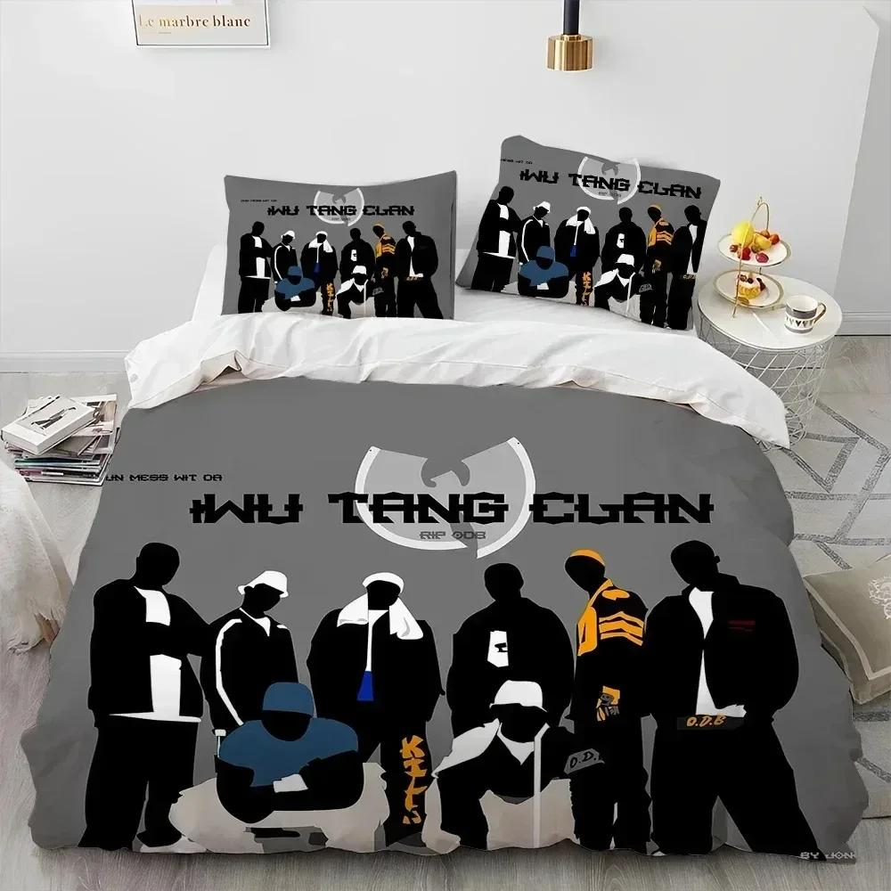 Хип-хоп музыкальная группа Wu T-TANG Clans Комплект постельного белья с одеялом, Пододеяльник Комплект для кровати Покрывало Наволочка, Комплект постельного белья размера кинг/квин