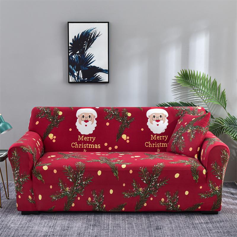 Рождественские эластичные чехлы для дивана для гостиной Funda Sofa Чехол для дивана Защитник для кресла Универсальные накидки на диван Рождественский домашний декор