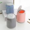 Creative Can Desktop Trash Can Home Press Type Elastic Lid Mini Bedside with Lid Storage Bin Kitchen Bathroom Garbage Basket