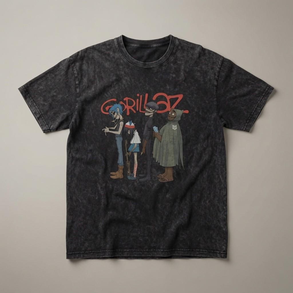 Футболка Gorillaz с принтом, винтажная графическая футболка