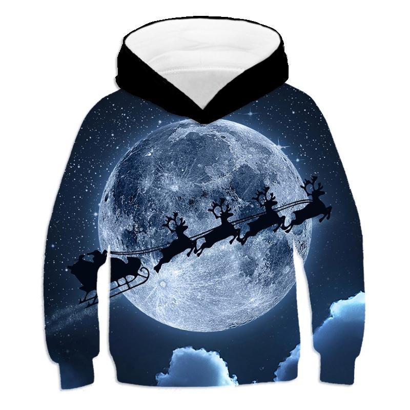 Рождественские толстовки с капюшоном Санта-Клауса с 3D-принтом, подарки от лося, толстовки для мальчиков и девочек, унисекс, толстовка с капюшоном, детская мода, милое пальто большого размера