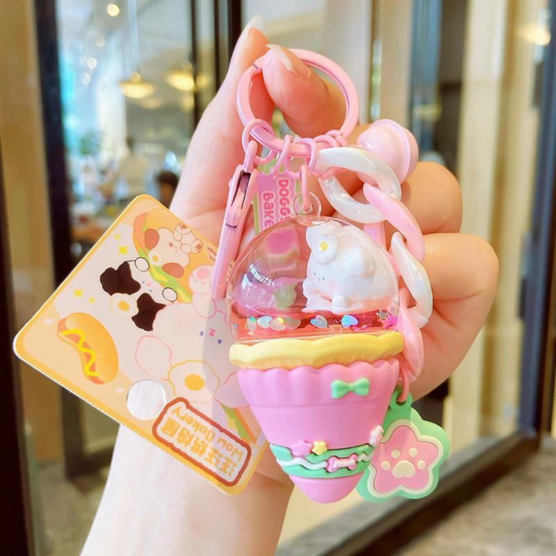 Очаровательный мультяшный мини-брелок в виде рожка мороженого, восхитительный акриловый аксессуар для ключей