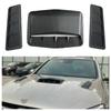 3Pcs Glossy Carbon Finer Look Car Air Flow Intake Hood Scoop Vent Shark Fins Bonnet Decorative Cover Universal Car Styling Middle + Both Sides