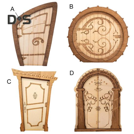 Мини деревянная дверь, дверь в виде сказочного домика, дверь в стиле ретро с микроландшафтным декором для поделок своими руками, миниатюрные книжные полки для сада