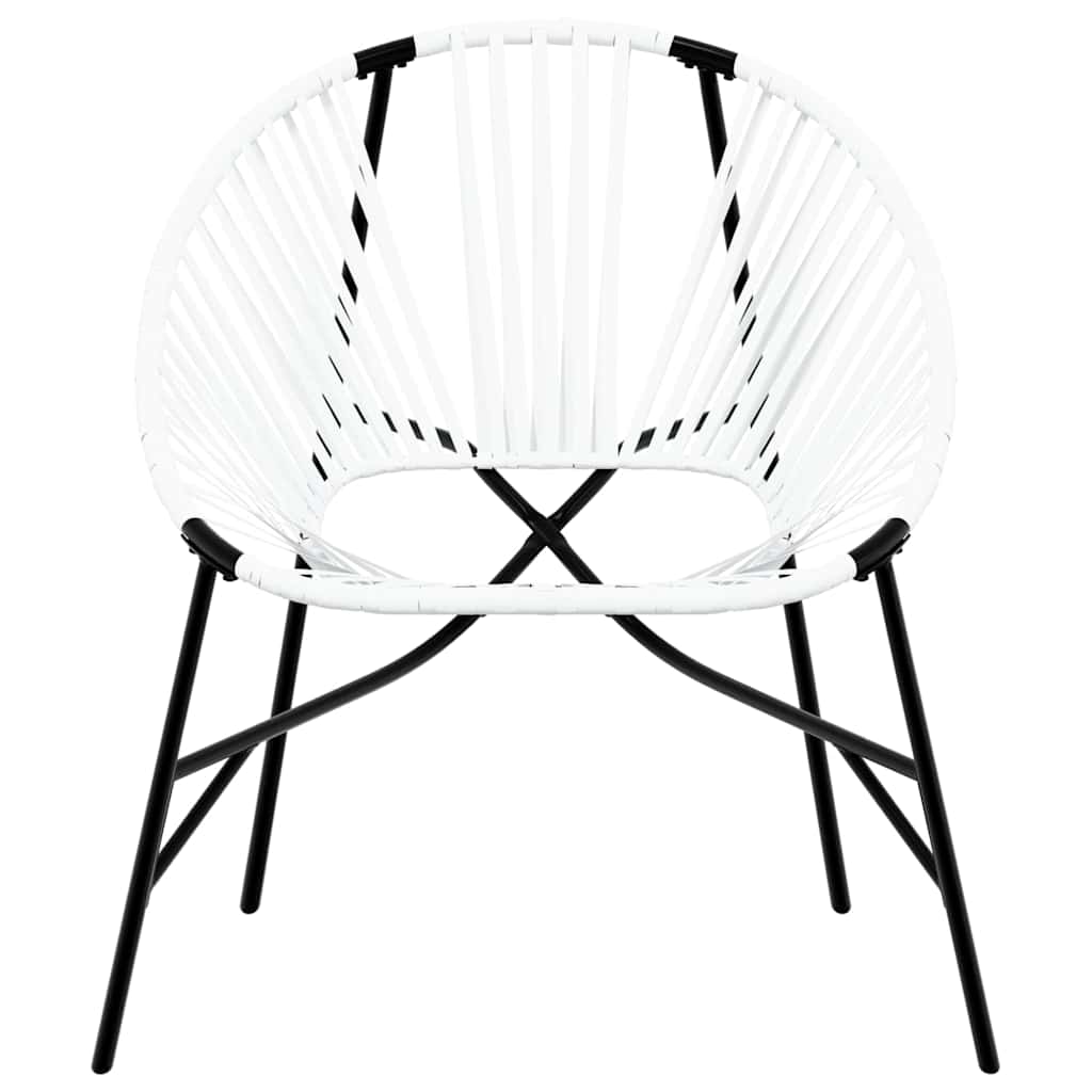 Egg Shaped Garden Chair in Black and White Poly Rattan
