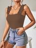 Women's Knitted Camisole Undershirt Tops Solid Color Sexy Inner Take Outside Sleeveless Jumpsuit Basic T-shirts Tank Top